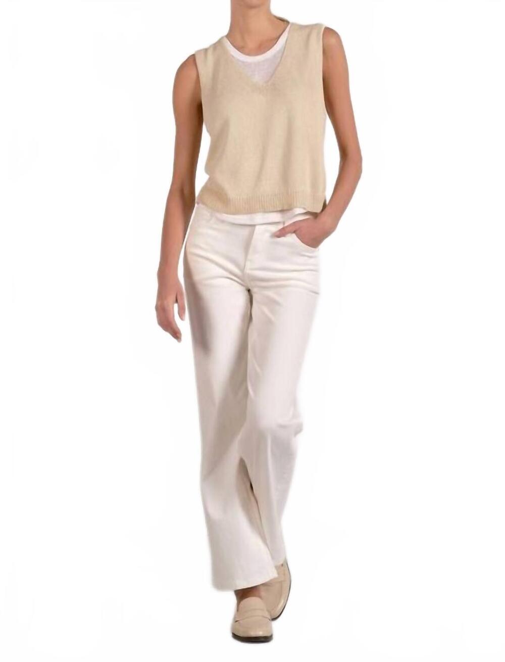 NEW ELAN women's v neck sweater in natural